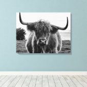 Portret van een stier canvas afdruk (Insitu (Houten vloer))