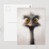Portret van een struisvogel met grote ogen in de C Briefkaart (Voorkant / Achterkant)