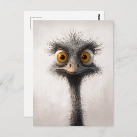 Portret van een struisvogel met grote ogen in de C Briefkaart (Voorkant / Achterkant)