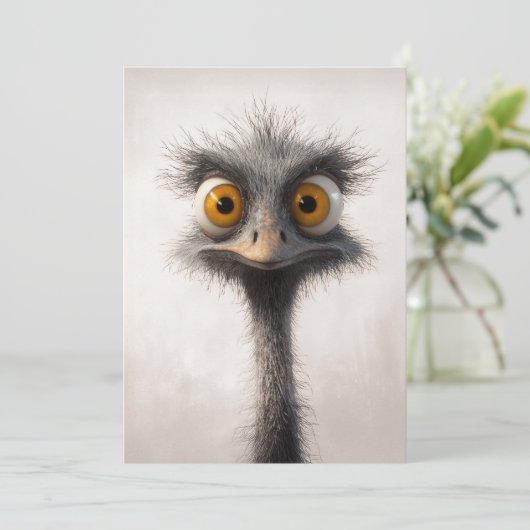 Portret van een struisvogel met grote ogen in de C Kaart (Staand voorkant)
