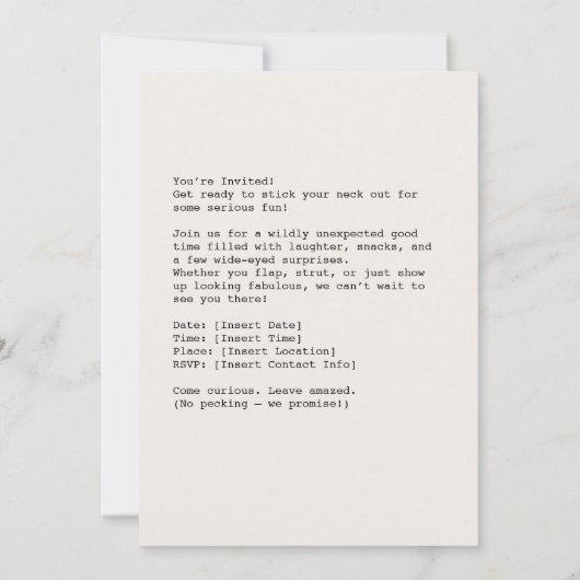 Portret van een struisvogel met grote ogen in de C Kaart (Achterkant)