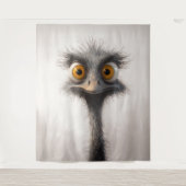 Portret van een struisvogel met grote ogen in de C Wandkleed (Voorkant)