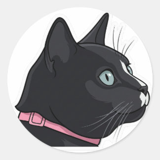 Portret van een Tuxedo Kat Ronde Sticker