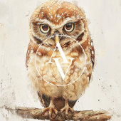 Portret van een uil in olieverf, bosdier poster