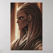 Portret van een uitheemse met houthuid | AI Art. Poster (Voorkant)