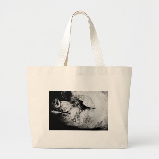 portret van een varken grote tote bag (Voorkant)