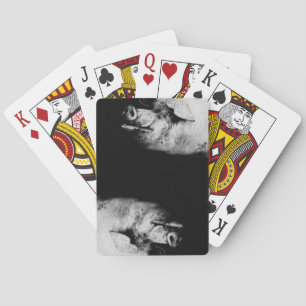 portret van een varken pokerkaarten
