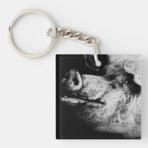 portret van een varken sleutelhanger