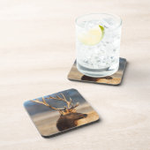 Portret van een verbluffende stier elelk bier onderzetter (Rechterzijde)