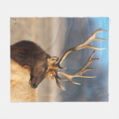 Portret van een verbluffende stier elelk fleece deken (Voorkant (Horizontaal))