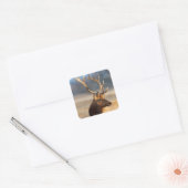 Portret van een verbluffende stier elelk vierkante sticker (Envelop)