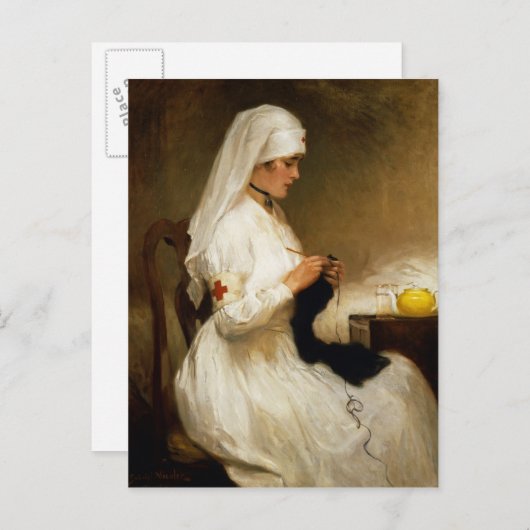 Portret van een verpleegster van het Rode Kruis Briefkaart (Voorkant / Achterkant)