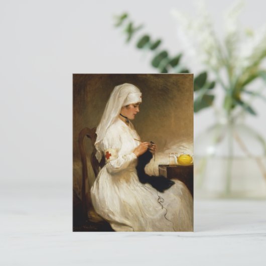 Portret van een verpleegster van het Rode Kruis Briefkaart (Staand voorkant)