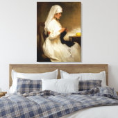 Portret van een verpleegster van het Rode Kruis Canvas Afdruk (Insitu (Slaapkamer))
