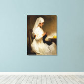 Portret van een verpleegster van het Rode Kruis Canvas Afdruk (Insitu (Houten vloer))