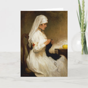 Portret van een verpleegster van het Rode Kruis Kaart