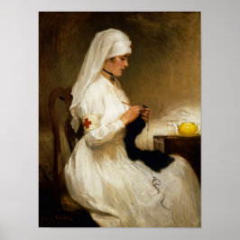 Portret van een verpleegster van het Rode Kruis Poster