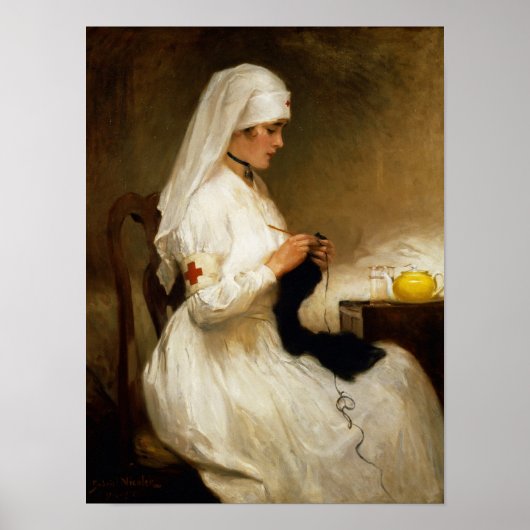 Portret van een verpleegster van het Rode Kruis Poster (Voorkant)