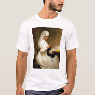 Portret van een verpleegster van het Rode Kruis T-shirt