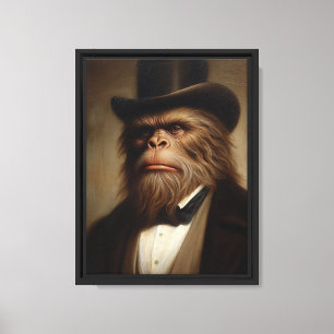 Portret van een Victoriaanse Herenmondaap Canvas Afdruk