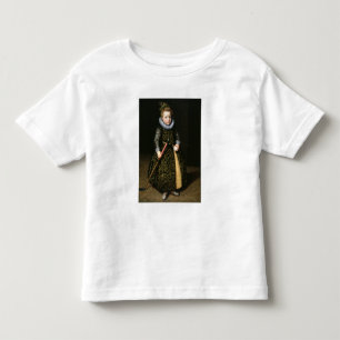 Portret van een vierjarige jongen met club en kinder shirts