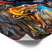 Portret van een vreemde kat | AI Art Poster (Hoek)