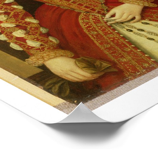 Portret van een vrouw, 1567 (olie op het paneel) poster (Hoek)