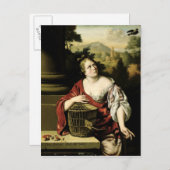 Portret van een vrouw, 1687 briefkaart (Voorkant / Achterkant)