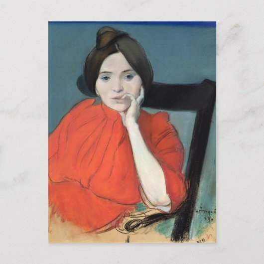 Portret van een vrouw, 1890 briefkaart (Voorkant)