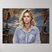 Portret van een vrouw 1 KUNST Poster (Voorkant)