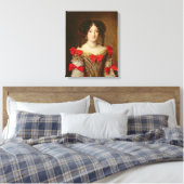 Portret van een vrouw 3 canvas afdruk (Insitu (Slaapkamer))