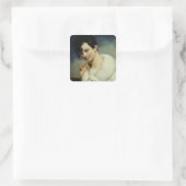 Portret van een vrouw 3 vierkante sticker (Tas)