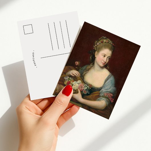 Portret van een vrouw als Flora | Pompeo Batoni Briefkaart