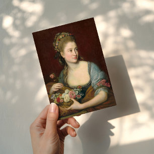 Portret van een vrouw als Flora   Pompeo Batoni Kaart