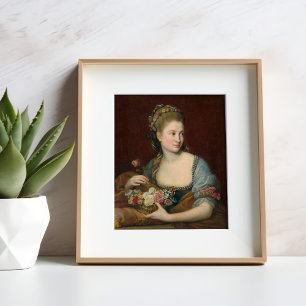 Portret van een vrouw als Flora   Pompeo Batoni Poster