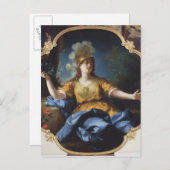 Portret van een vrouw als Minerva, 1730 Briefkaart (Voorkant / Achterkant)