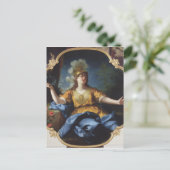 Portret van een vrouw als Minerva, 1730 Briefkaart (Staand voorkant)