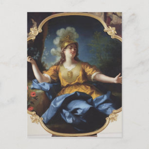 Portret van een vrouw als Minerva, 1730 Briefkaart