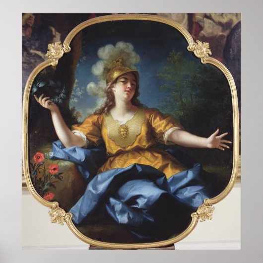 Portret van een vrouw als Minerva, 1730 Poster (Voorkant)