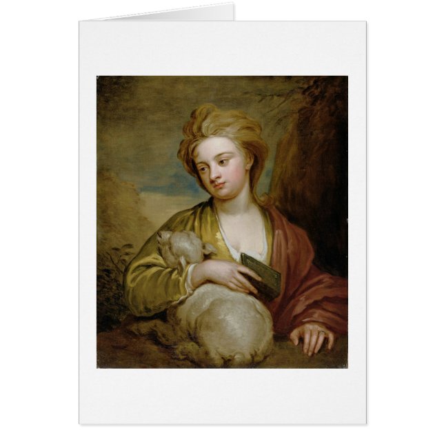 Portret van een vrouw als St. Agnes, traditioneel  (Voorkant)