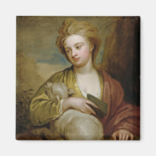 Portret van een vrouw als St. Agnes, traditioneel  Magneet
