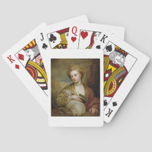 Portret van een vrouw als St. Agnes, traditioneel  Pokerkaarten