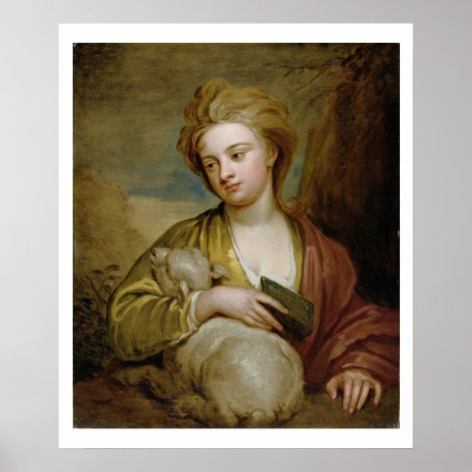 Portret van een vrouw als St. Agnes, traditioneel  Poster (Voorkant)