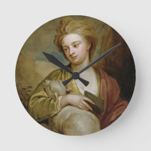Portret van een vrouw als St. Agnes, traditioneel Ronde Klok
