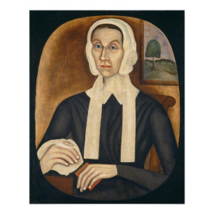 Portret van een vrouw, c. 1845 (olie op canvas) perfect poster