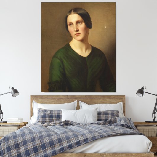Portret van een vrouw canvas afdruk (Insitu (Slaapkamer))