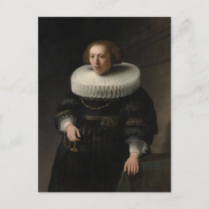 Portret van een vrouw door Rembrandt Briefkaart