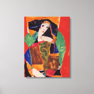 "Portret van een vrouw" Egon Schiele Canvas Afdruk