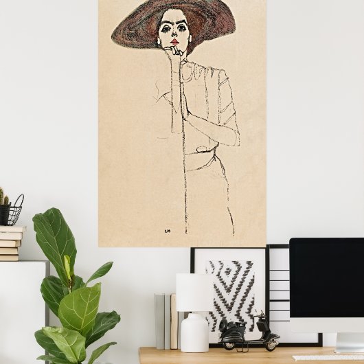 Portret van een vrouw - Egon Schiele Poster (Thuiskantoor)