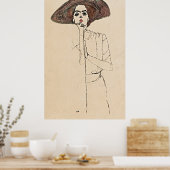 Portret van een vrouw - Egon Schiele Poster (Keuken)